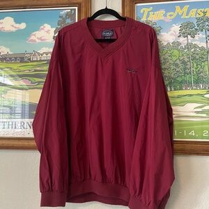 Eagle Golf V-Neck Windbreaker Pullover – Burgundy – XL